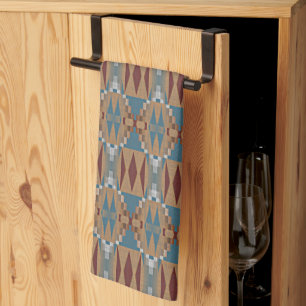 Linge De Cuisine Rouge foncé bleu Turquoise Taupe Brown mosaïque tr