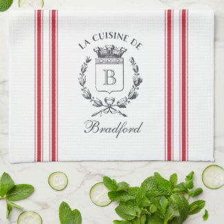 Linge De Cuisine Rouge Vintage sac français avec nom personnalisé
