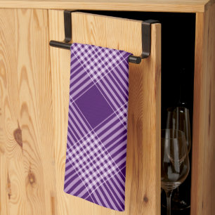 Linge De Cuisine Royal Purple Et Blanc Plaid