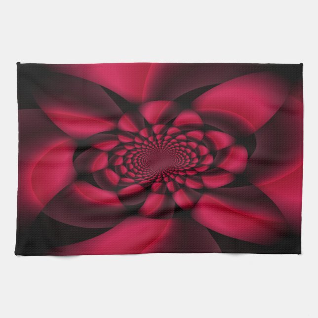 Linge De Cuisine Ruby Red Petal noir (Horizontal)