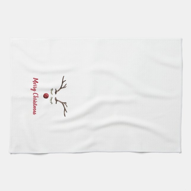 Linge De Cuisine Rudolph Red Nose Reindeer  (Horizontal)