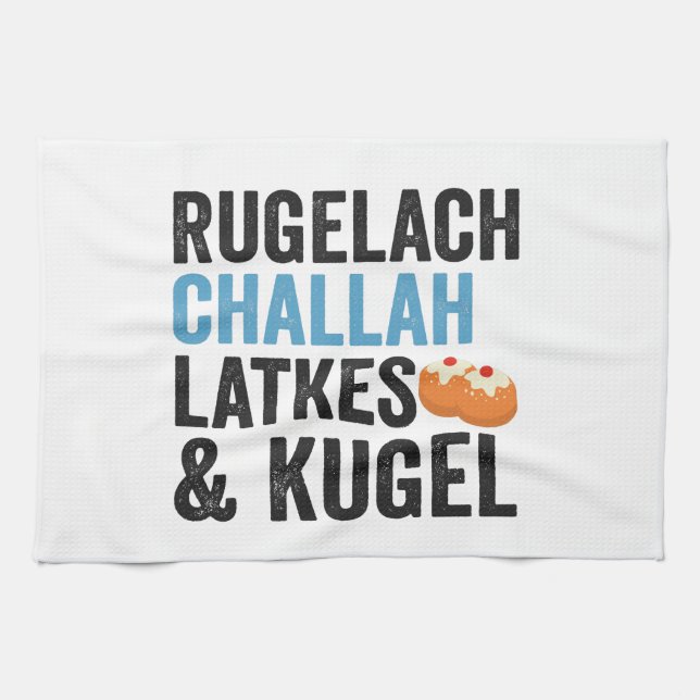 Linge De Cuisine Rugelach Challah Latke & Sphère Funny Hanukkah Foo (Horizontal)