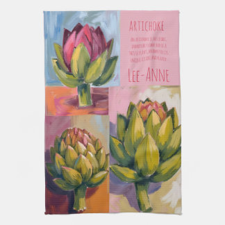 Linge De Cuisine Rustic artichoke Watercolor Farmhouse Kitchen
