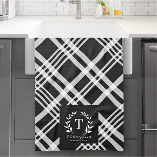 Linge De Cuisine Rustique Agritourisme Nom de famille Monogram Wrea