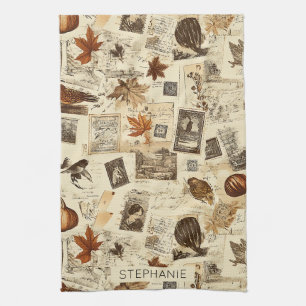 Linge De Cuisine Rustique Automne Ephemera Collage Terre chaude
