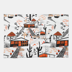 Linge De Cuisine Sable sans transparence paysage de sable maisons n