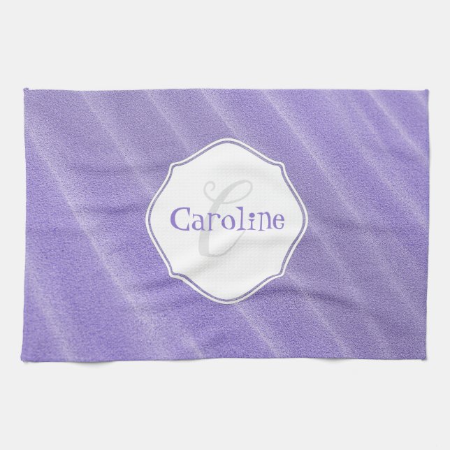 Linge De Cuisine Sable Violet Ripples Cuisine personnalisée Serviet (Horizontal)