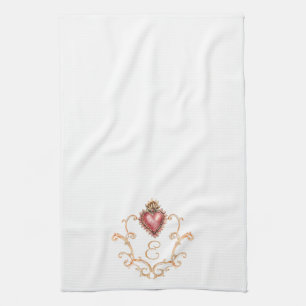 Linge De Cuisine Sacré Coeur Baroque Monogramme