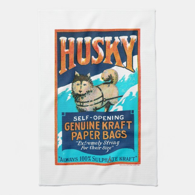 Linge De Cuisine Sacs en papier kraft Husky auto-ouvrant (Vertical)