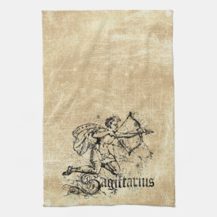 Linge De Cuisine Sagittaire zodiaque vintage
