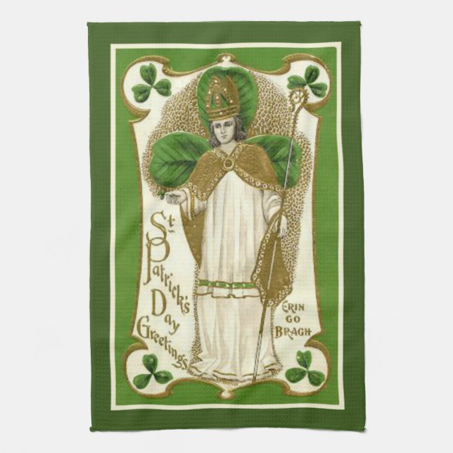 Linge De Cuisine Saint Patrick Irlandais Bénédiction des Shamrocks  (Vertical)