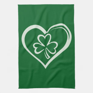 Linge De Cuisine Saint Patrick's Day Drôle Shamrock Coeur irlandais