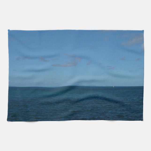 Linge De Cuisine Sainte-Lucie Horizon Océan Bleu (Horizontal)