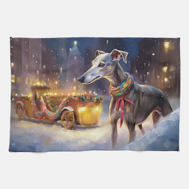 Linge De Cuisine Saison de Noël Greyhound (Horizontal)
