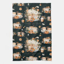 Saison d'épices citrouilles Floral Latte Mug Noir