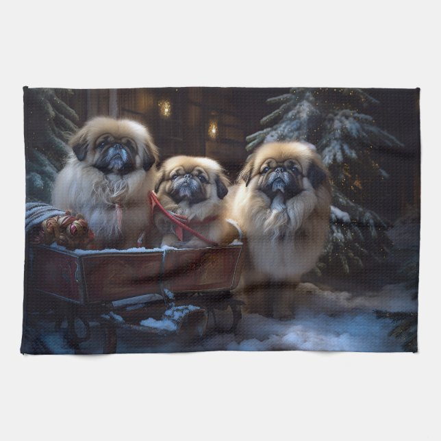 Linge De Cuisine Saison des fêtes de Noël de Pékin (Horizontal)