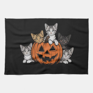 Linge De Cuisine Saison Éffrayante vintage Halloween Chat 90s