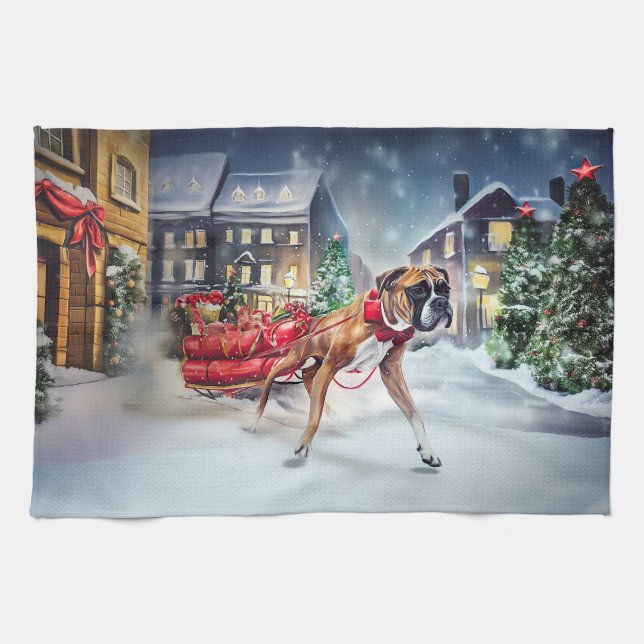 Linge De Cuisine Saison Festive de Noël de Boxer (Horizontal)