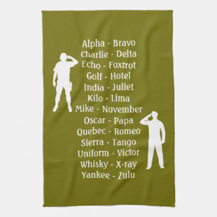 Linge De Cuisine Saluons Soldats de l'Armée Cours d'Alphabet Phonét