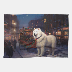 Linge De Cuisine Samoyed Christmas Festive Saison