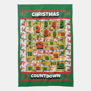 Linge De Cuisine Samoyed Countdown Christmas Advent Calendar Chien