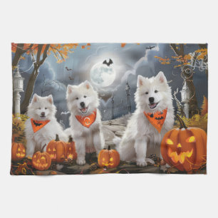 Linge De Cuisine Samoyed Halloween Éffrayant