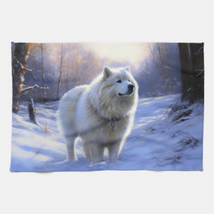 Linge De Cuisine Samoyed Let It Snow Christmas