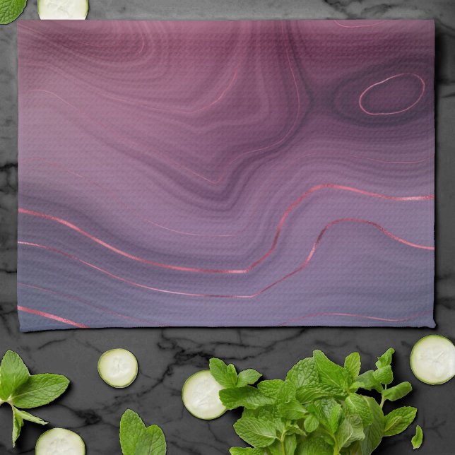 Linge De Cuisine Sangria Strata | Moody Pink and Purple Luxe Agate (Créateur téléchargé)