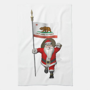Linge De Cuisine Santa Claus Avec L'Enseigne De Californie