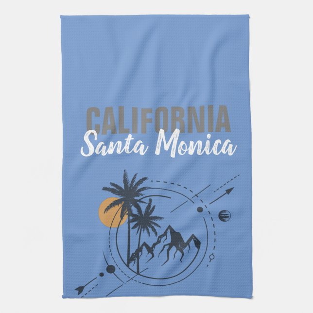Linge De Cuisine Santa Monica Californie Geometric Palms (Vertical)