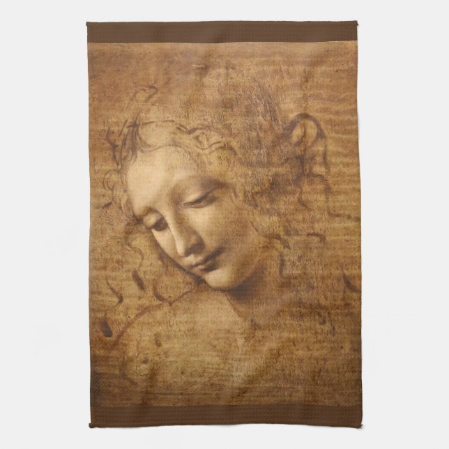 Linge De Cuisine Scapigliata de Léonard de Vinci, Chef d'une femme (Vertical)