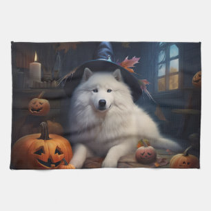 Linge De Cuisine Scary d'Halloween Citrouille Samoyé