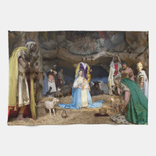 Linge De Cuisine Scène antique de nativité de Noël