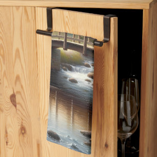 Linge De Cuisine Scène de cottage de pont de printemps Cottagecore