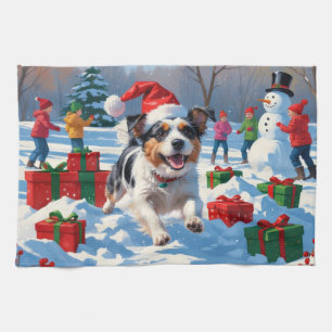 Linge De Cuisine Scène de Noël du Terrier australien