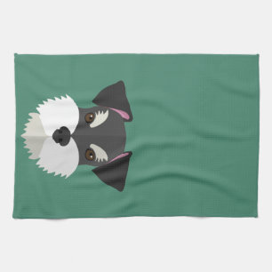 Linge De Cuisine Schnauzer mignon de bande dessinée !