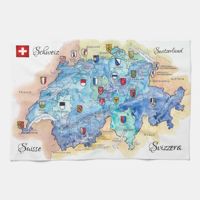 Linge De Cuisine " Schweiz : 2021/heute - 26 Kantone (Horizontal)