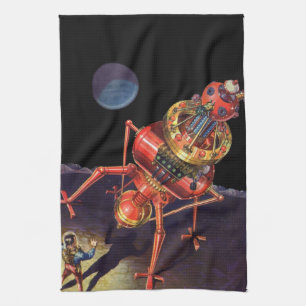 Linge De Cuisine Science-fiction vintage Astronaute avec Robot Alie