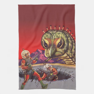 Linge De Cuisine Science-fiction vintage centipède géant insecte gu