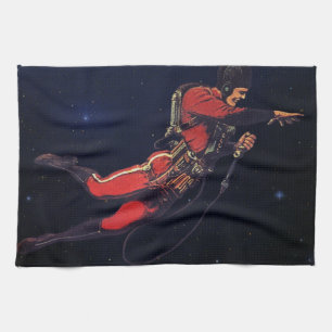 Linge De Cuisine Science-fiction vintage d'astronaute dans l'espace