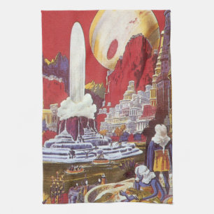Linge De Cuisine Science-fiction vintage, la cité perdue d'Atlantis