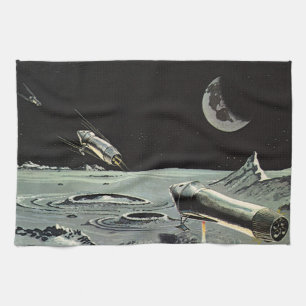 Linge De Cuisine Science-fiction vintage, Rocket Ships Moon Planets