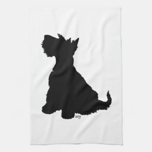 Linge De Cuisine Scottie Chien Assis