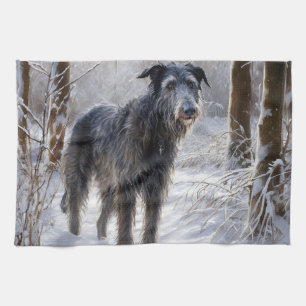 Linge De Cuisine Scottish Deerhound Laissez-le neiger Noël