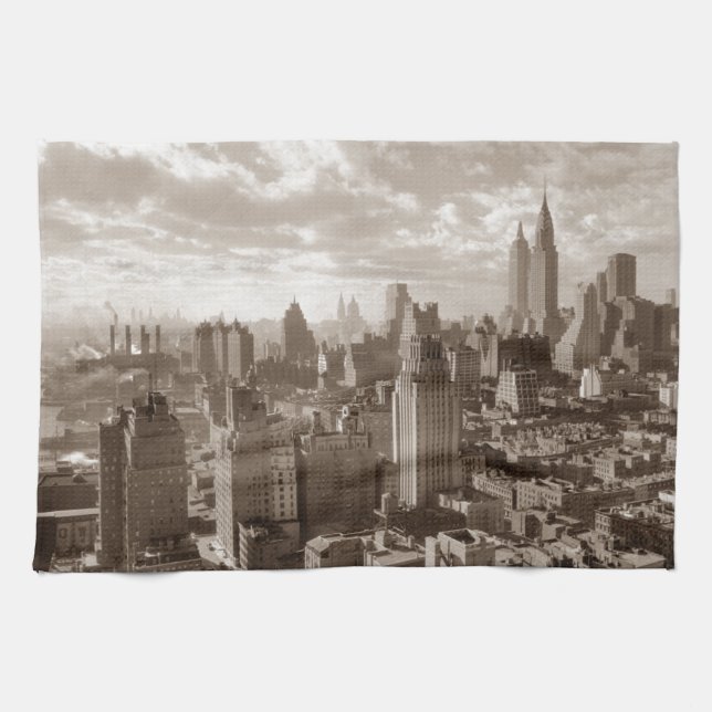 Linge De Cuisine Sepia New York (Horizontal)