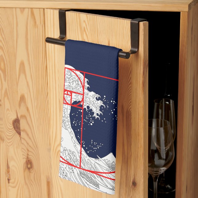 Linge De Cuisine Séquence Fibonacci et la Grande Vague (Pliage en tiers)