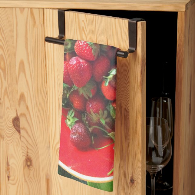 Linge De Cuisine Set de table de fraises (Pliage en tiers)