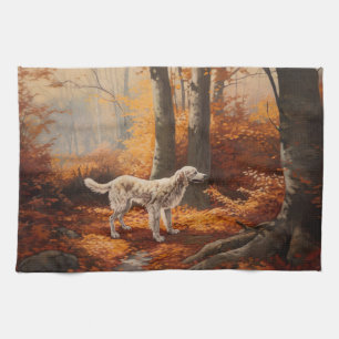 Linge De Cuisine Setter anglais en automne Leaves Fall Inspire