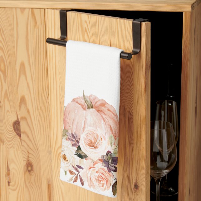 Linge De Cuisine Shabby Chic Floral Citrouille lumbar coussin (Pliage en tiers)