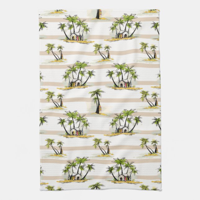 Linge De Cuisine Shack tropical et paumes (Vertical)